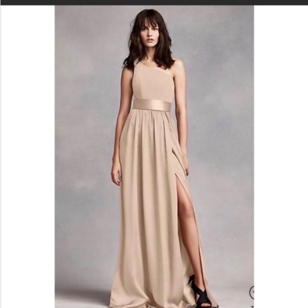 White by Vera Wang One Shoulder Maxi Dress Sz 2